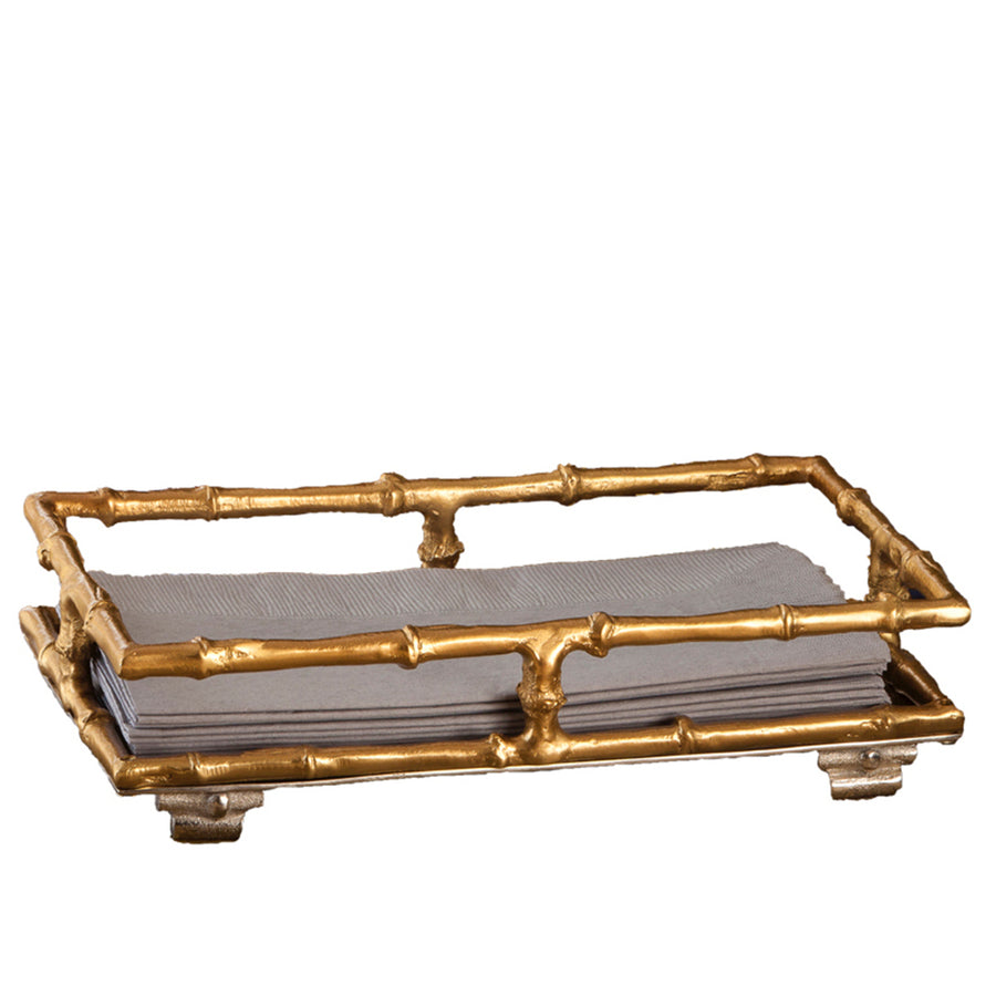 Bamboo Guest Towel Holder Gold