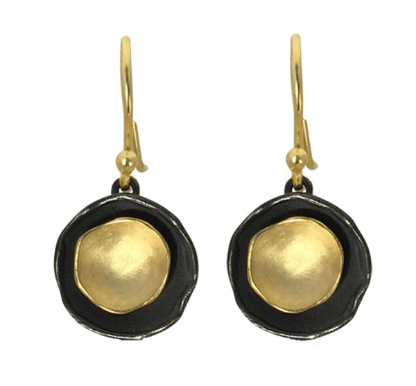 Oxidized Silver And Gold Vermeil Pod Drop Earring