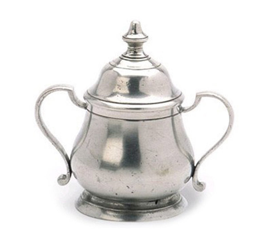 Pewter Britannia Lidded Sugar Bowl