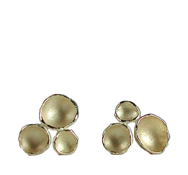 Three Pod Gold Vermeil Stud Earrings