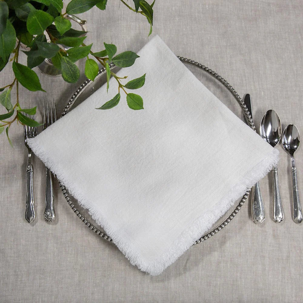 Provence Napkin with Fringe (Set of 4)- 2 Colors Available