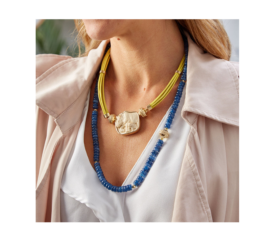 Aspen Leather Lemon Yellow Necklace