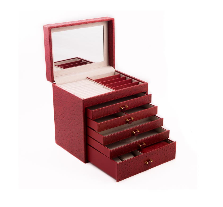 Red Ostrich Jewelry Box