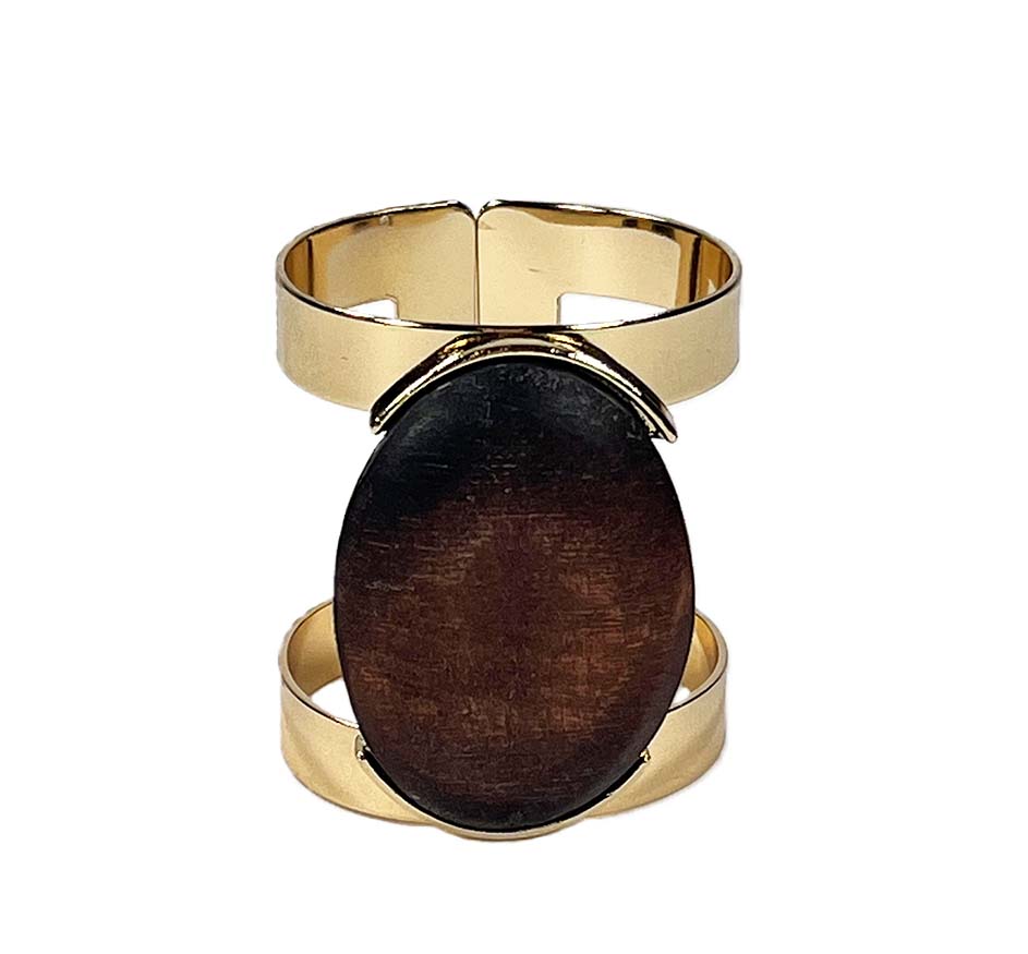 Brass Cuff Napkin Ring in Dark Brown (Set of 4)