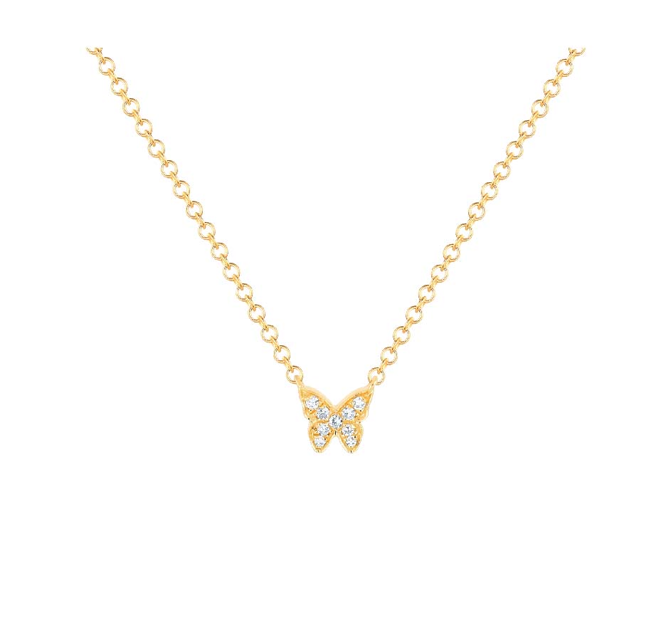 Baby Diamond Butterfly Necklace