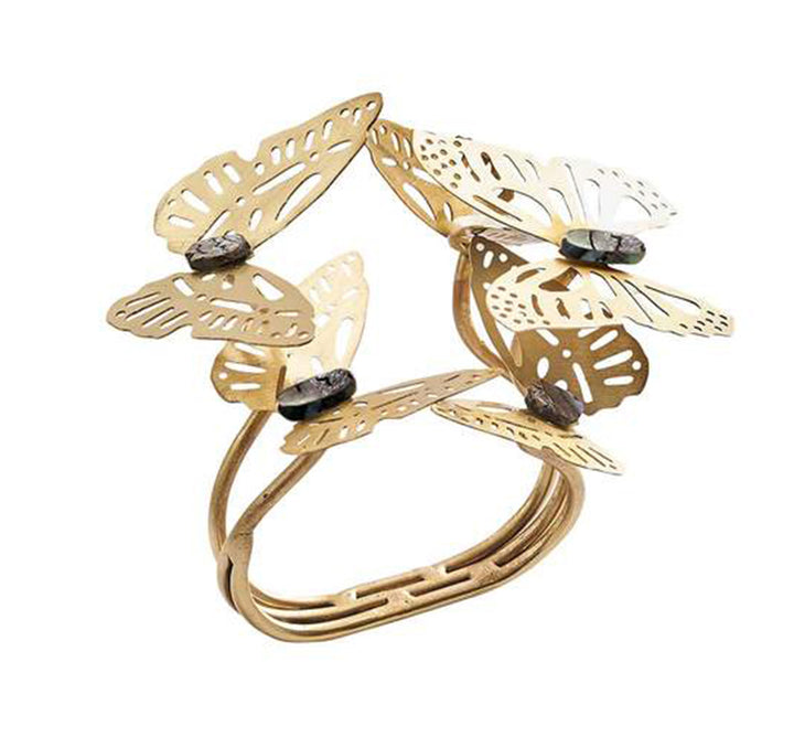 GOLD & SILVER Butterfly Garden NAPKIN RING