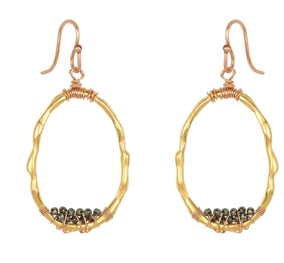 Gold Organic Bamboo Hoops