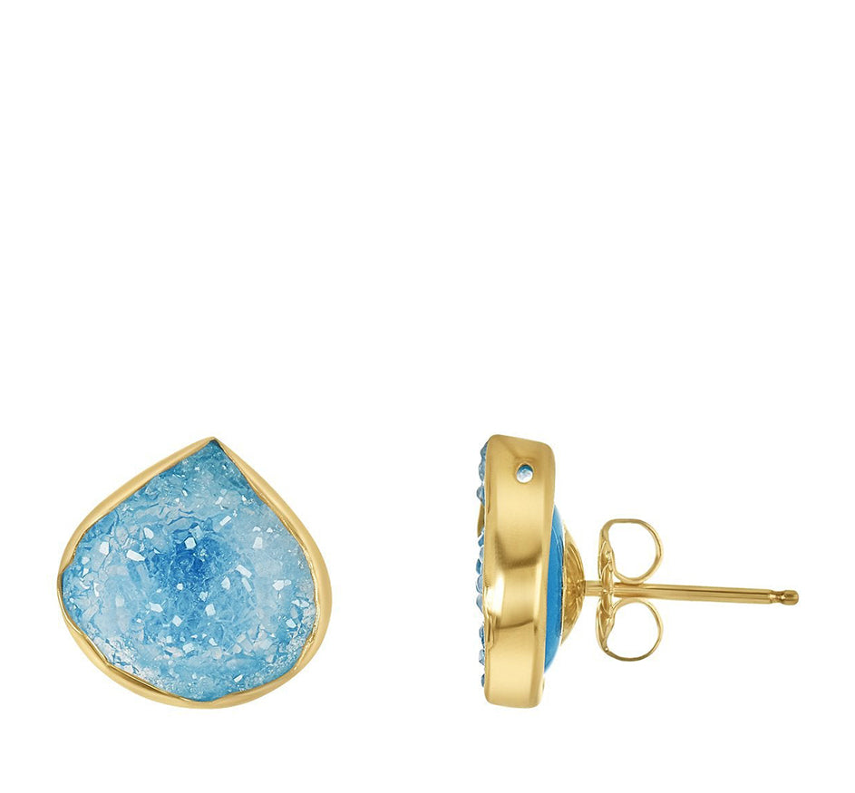 Blue Druzy Studs