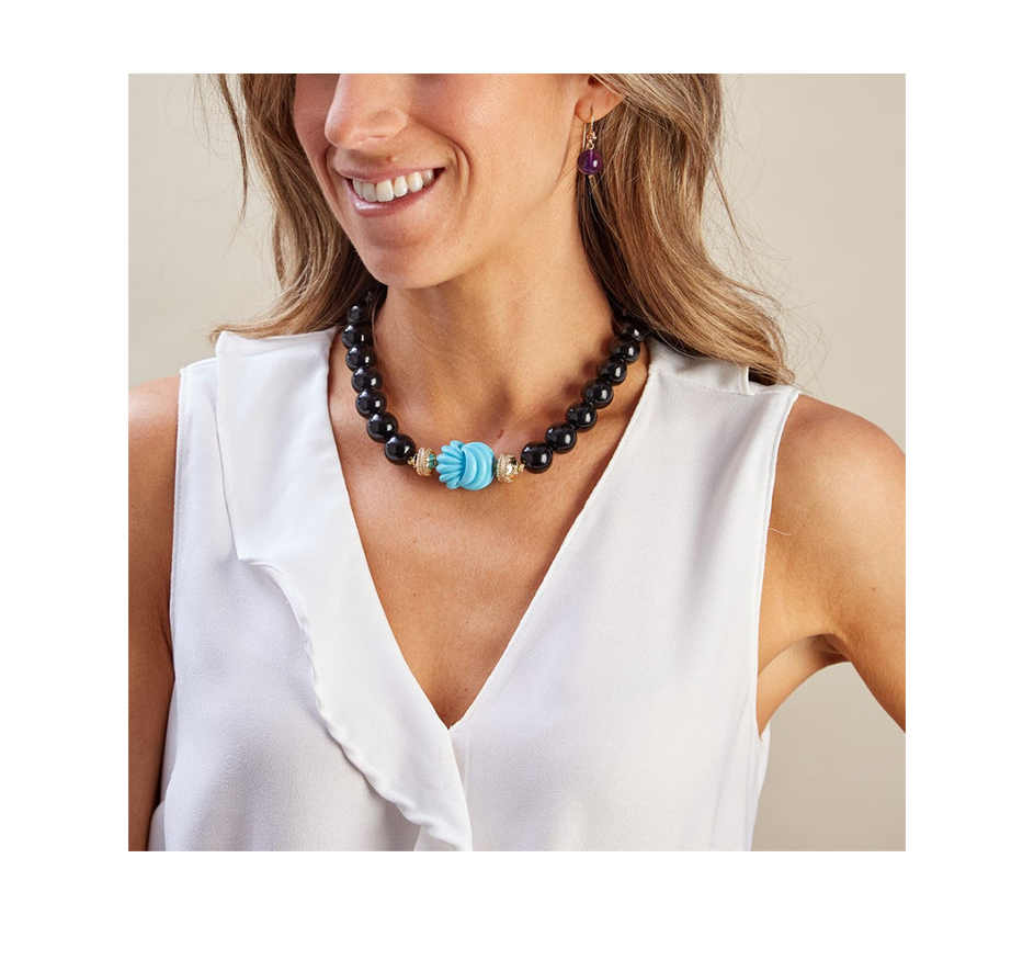 VICTOIRE BLACK ONYX 16MM NECKLACE