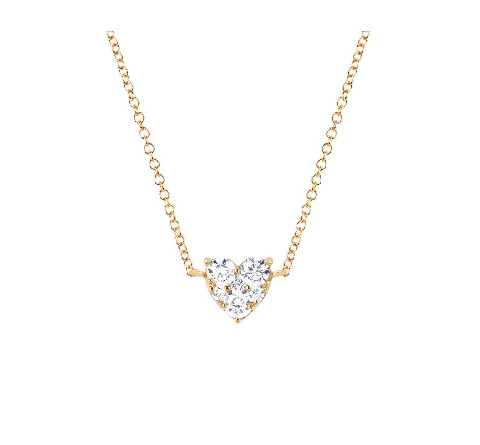 Full Cut Diamond Heart Choker Necklace