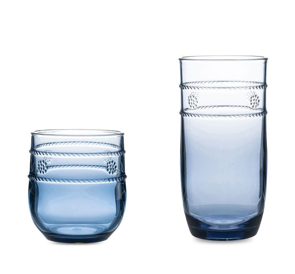 Isabella Acrylic Glassware Collection in Blue