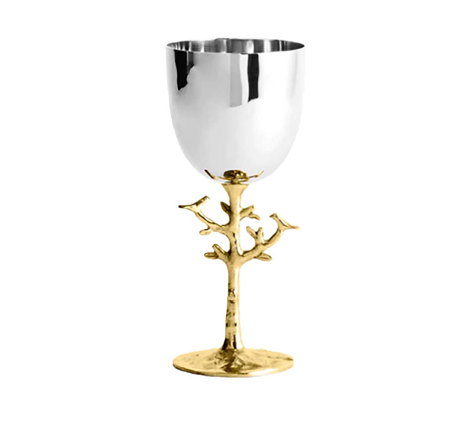 Tree Of Life Kiddush Cup in Gold