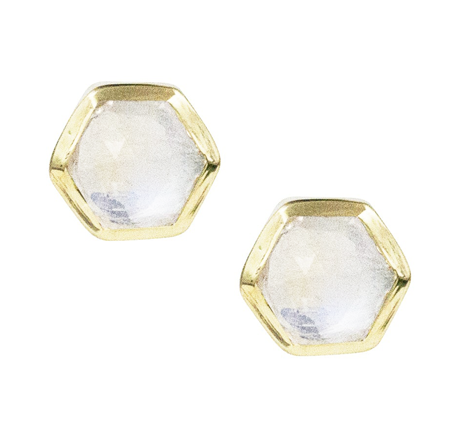 Moonstone Deco Studs