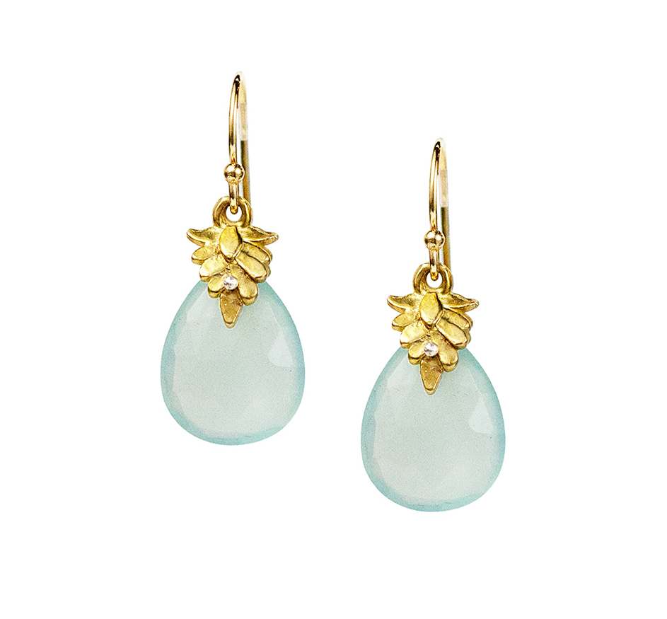 Aqua Chalcedony Lombard Earrings