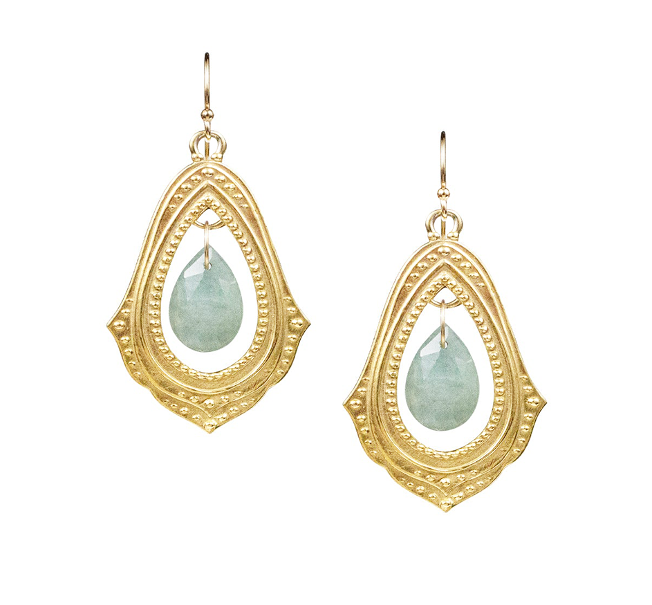 Aquamarine Paisley Earrings