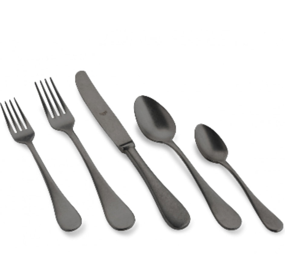 Brescia Black Shiny Oro Nero 5-Piece Flatware