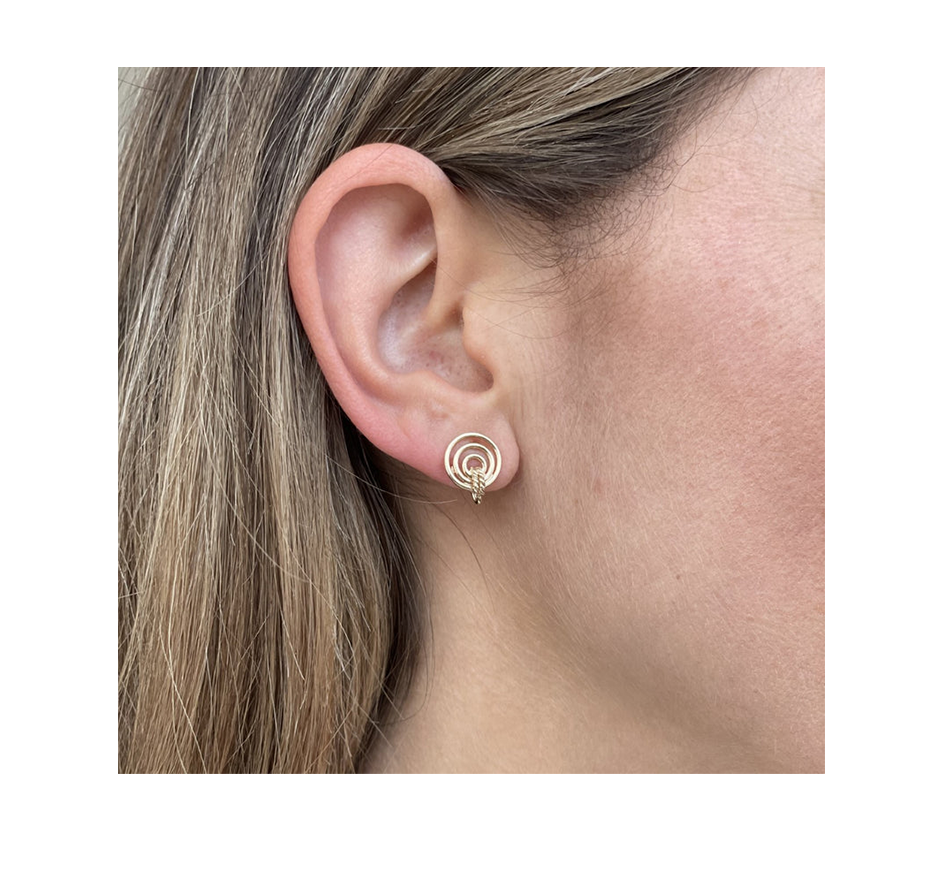 Mini Orbit 14K YG Earrings