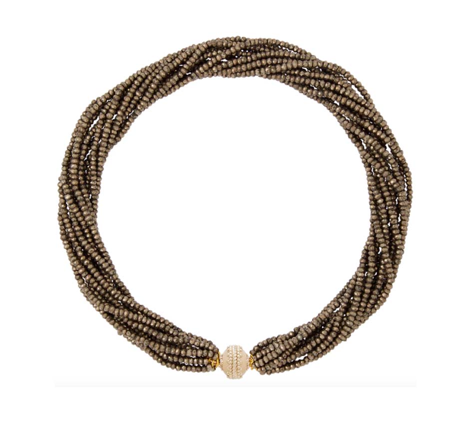 Michel Pyrite Multi-Strand Necklace