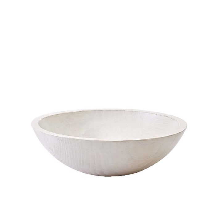 White Pearl Wood Serving Bowl (2 Sizes and Colors Available)