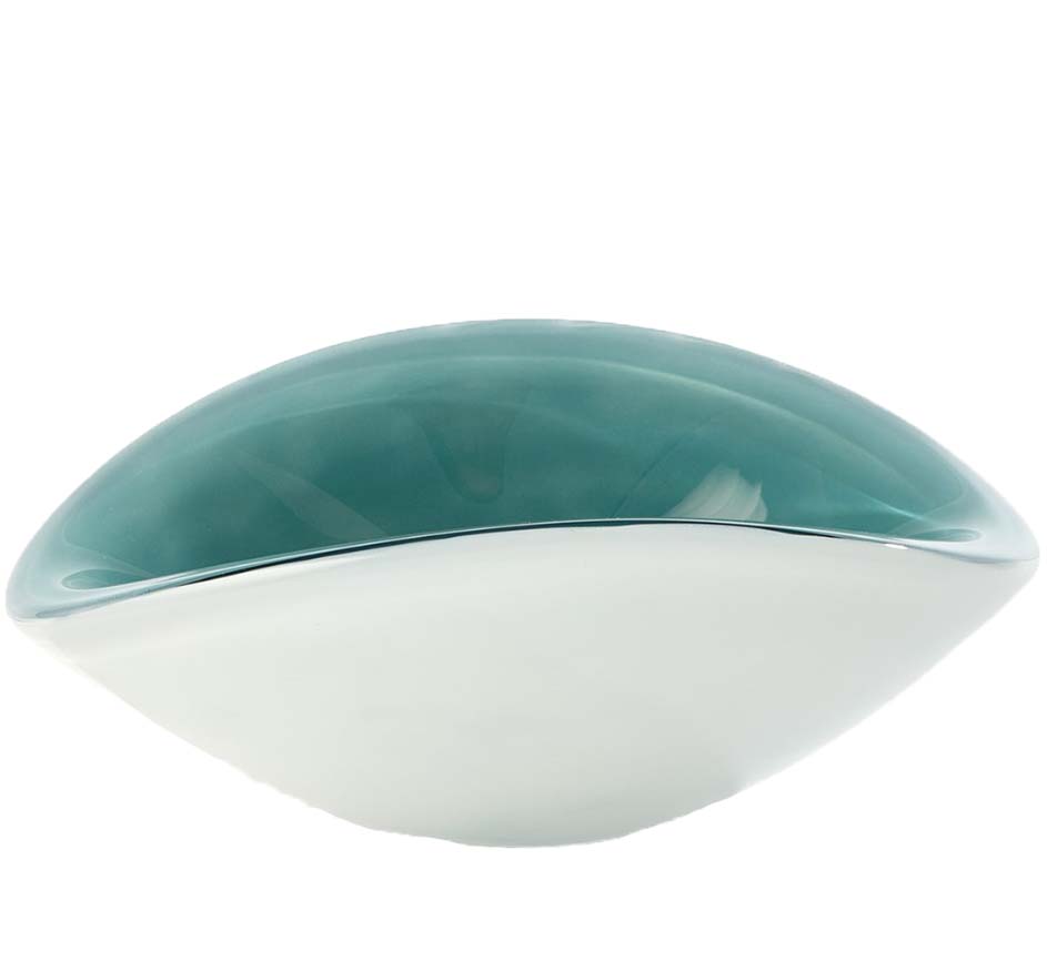 Pinched Cased Glass Bowl in Azure