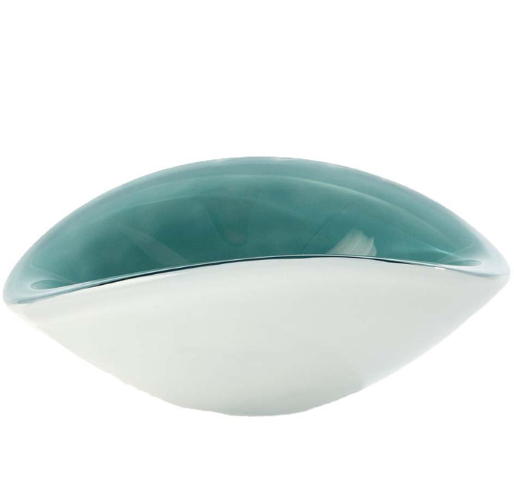 Pinched Cased Glass Bowl in Azure