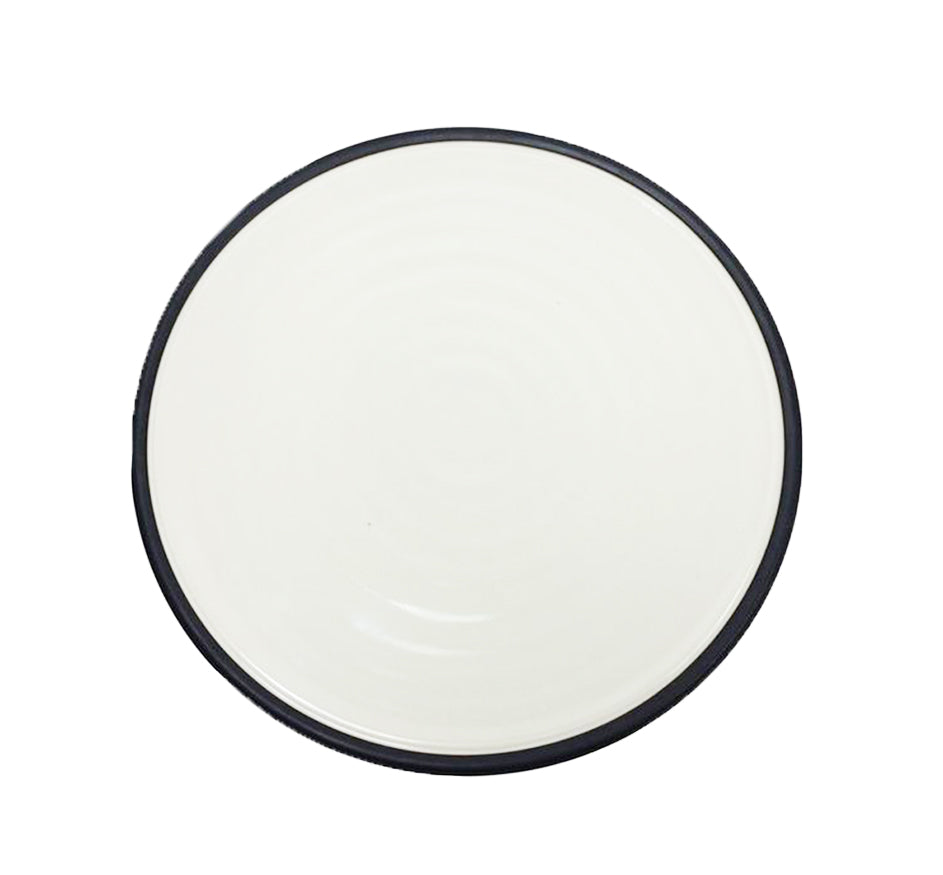 ROLLED RIM DINNERWARE COLLECTION in BLACK & WHITE