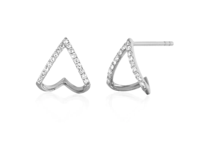 Diamond Chevron Huggie Earring (Available in 3 Colors)