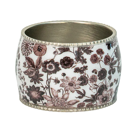 Field Of Flowers Napkin Ring Set Of 4 (Availalbe in 2 colors)