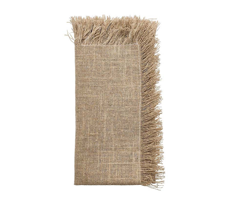 Fringe Napkin in Natural & Silver