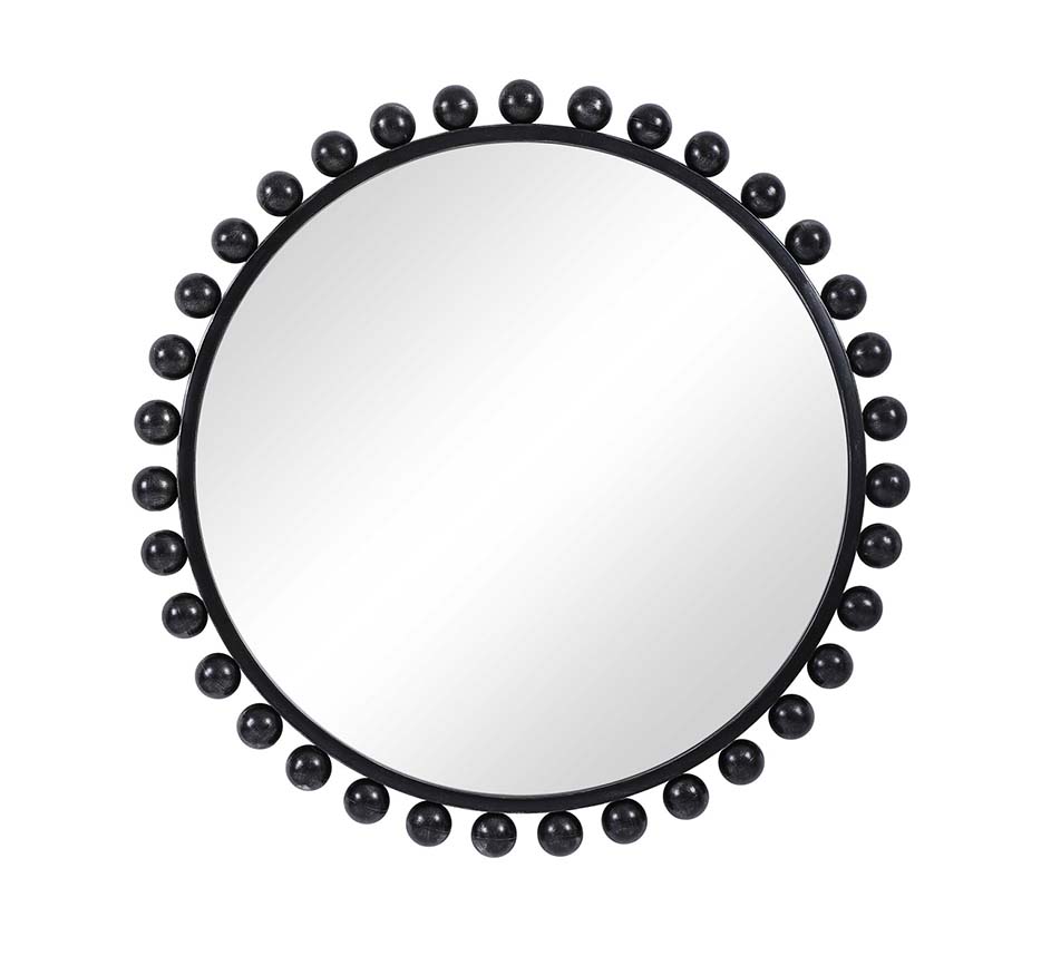 Cyra Round Mirror In Black