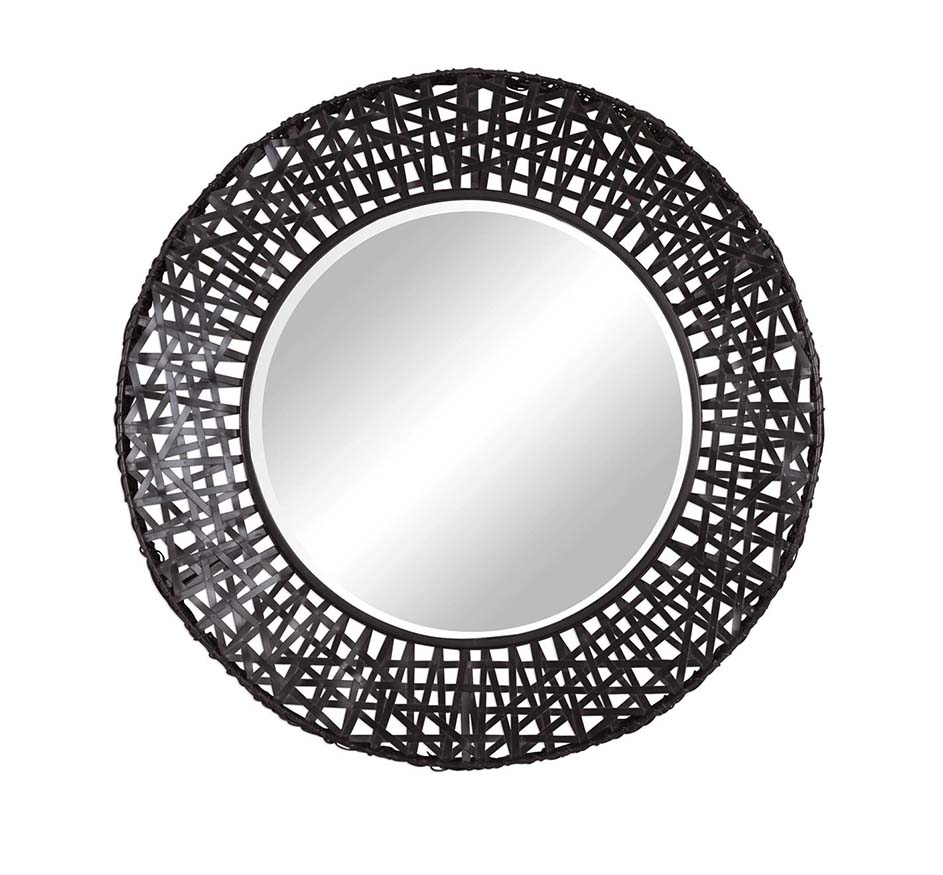 Alita Round Mirror In Rust Black