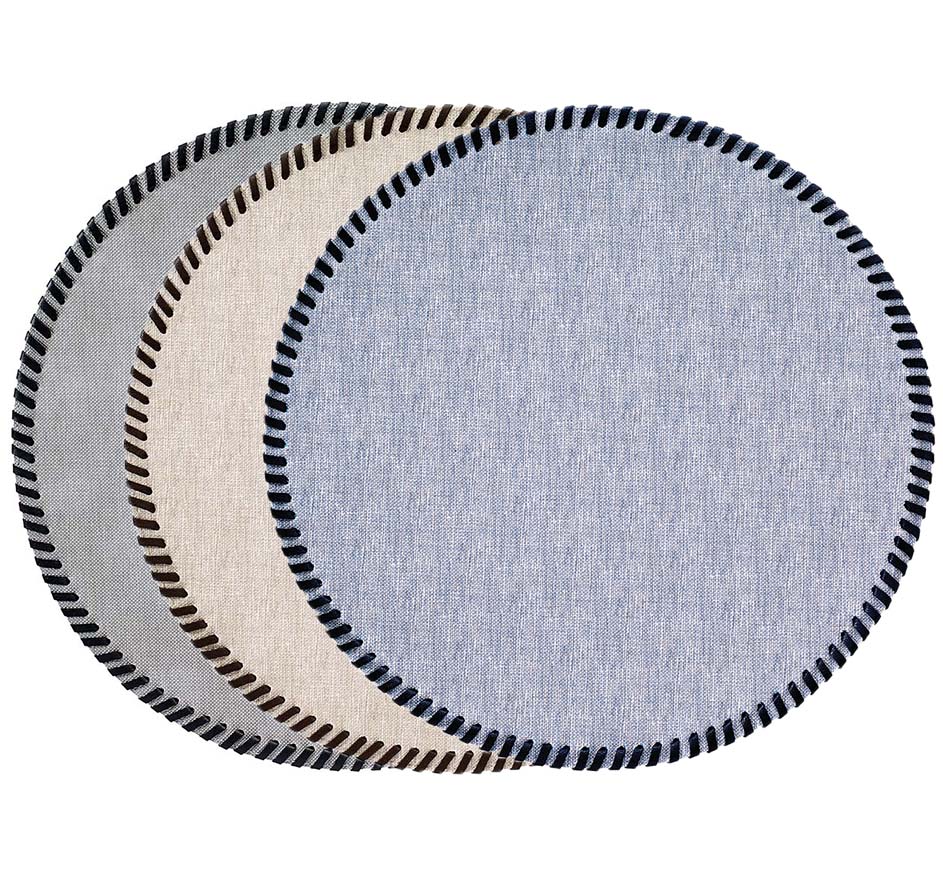 Whipstitch Placemats, Set of 2 (Available in 7 Colors)