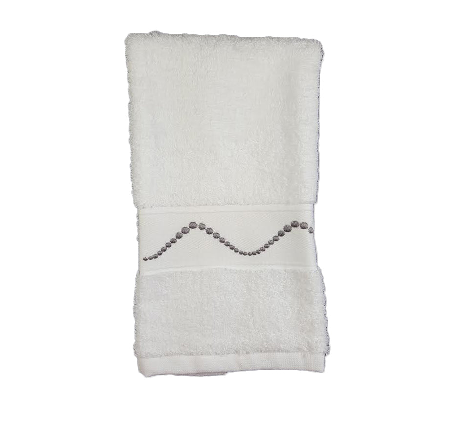Olivia Guest Towel In White True Gray