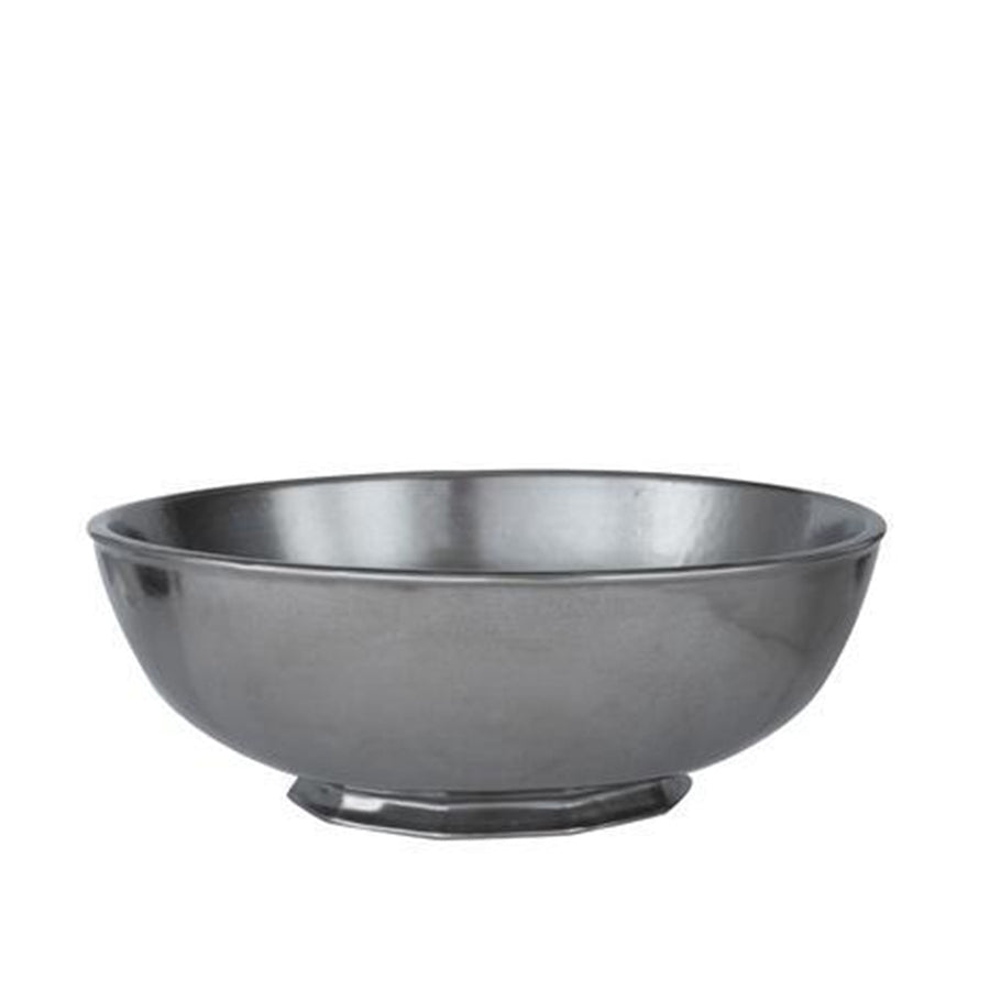 Pewter Ceramic Medium Serving Bowl