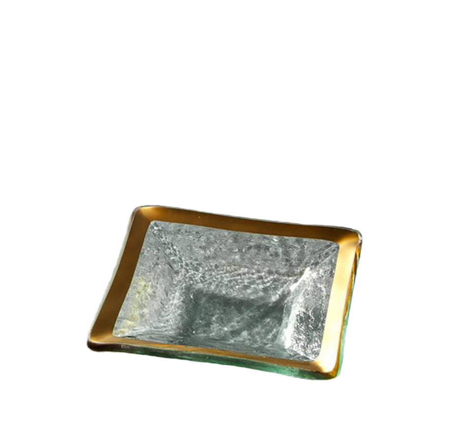 Small Square Dish In Gold