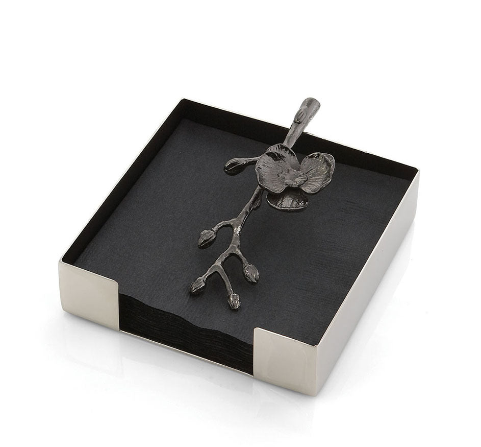 Black Orchid Napkin Holder