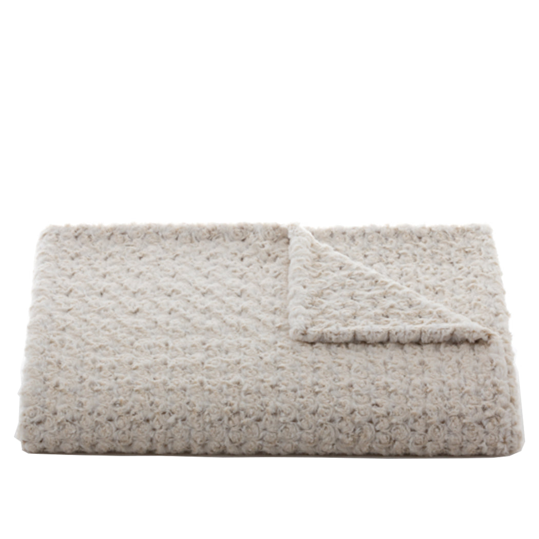 Rosebud Throw in Duo Tone Cream/Camel