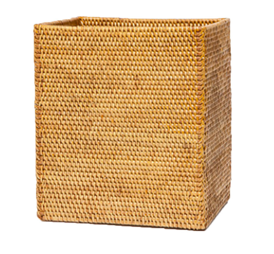 Dalton Brown Rattan Wastebasket Rectangular