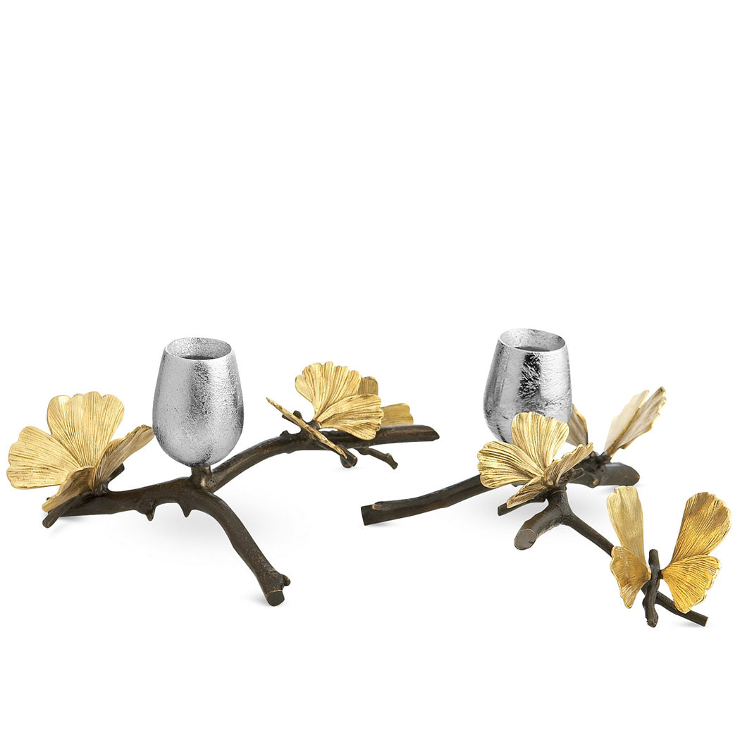 Butterfly Ginkgo Candle Holders