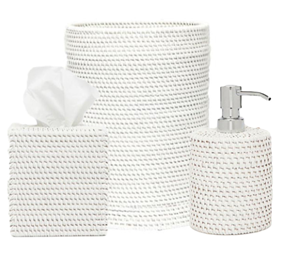 Dalton Bath Collection in White Rattan