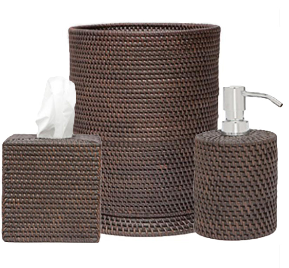 Dalton Bath Collection in Coffee Rattan