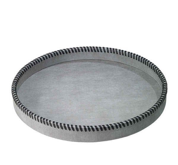 Whipstitch Round Tray Gray