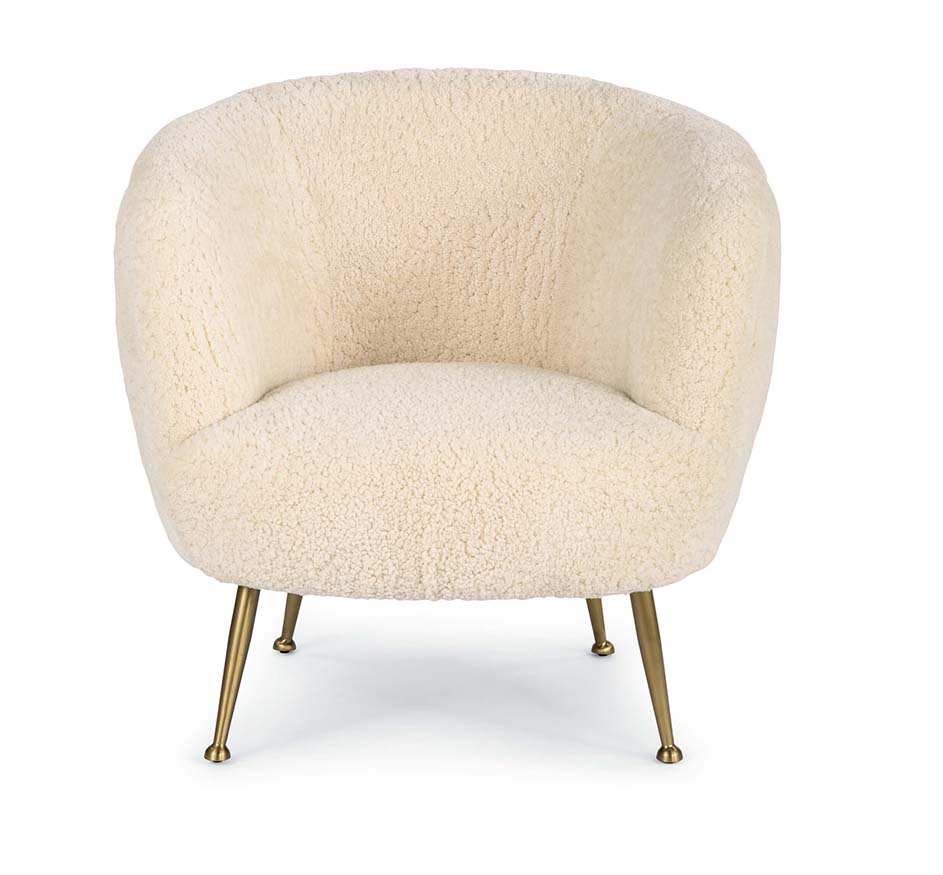 Beretta Sheepskin Chair in White