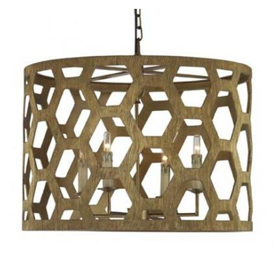 Angeline Serrated Chandelier in Aztec Gold