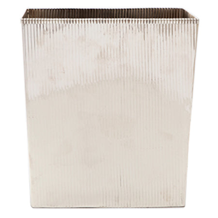 Redon Rectangular Wastebasket in Shiny Nickle