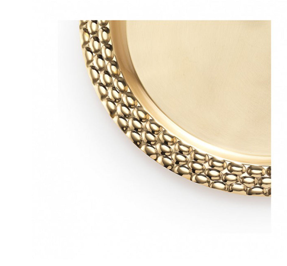 Helios Brass Round Serving Tray