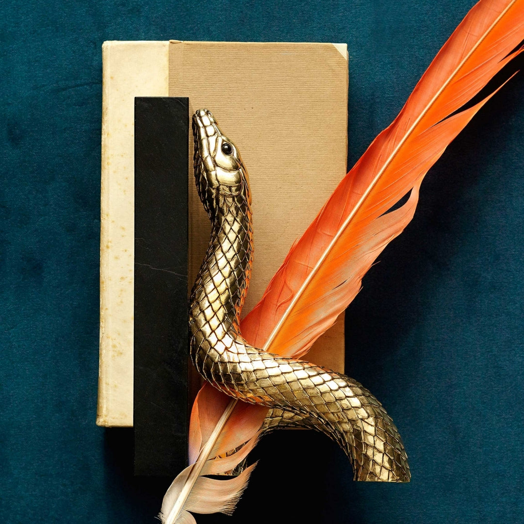 Snake Bookends Gold