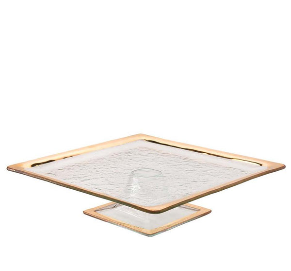 Roman Antique Square Cake Stand in Gold