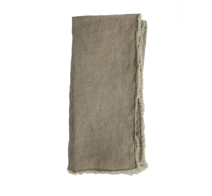 Fringed Stone Washed Napkin In Natural