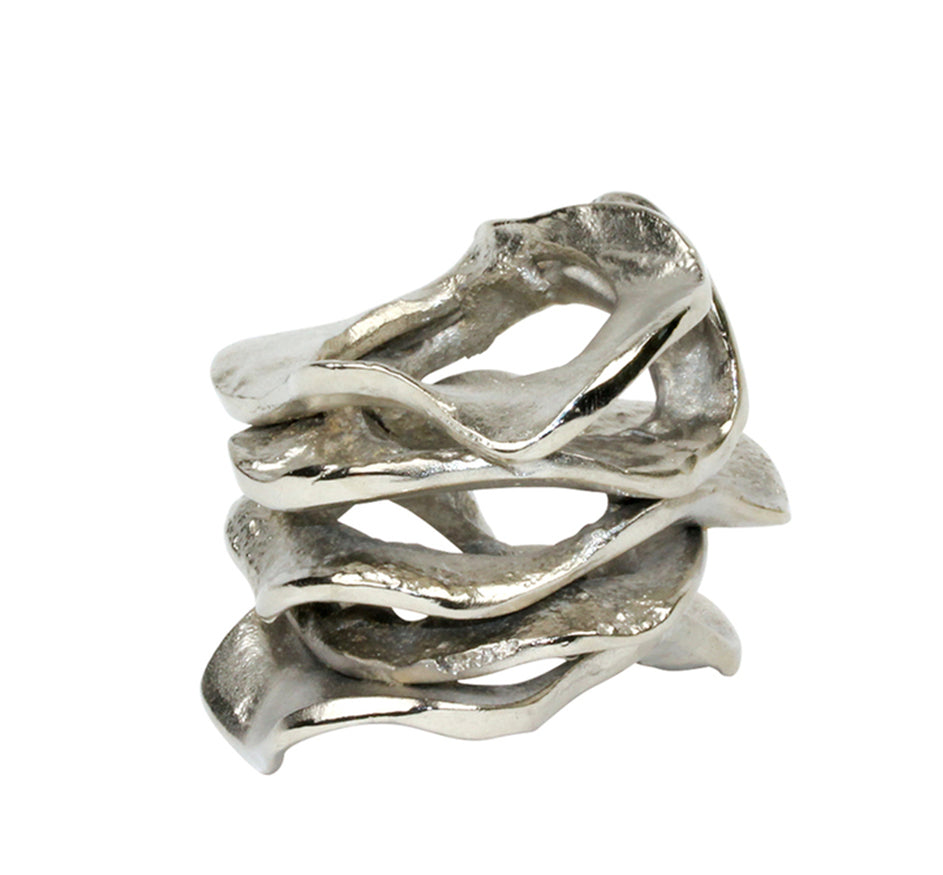 Flux Napkin Ring in Silver (Set of 4)